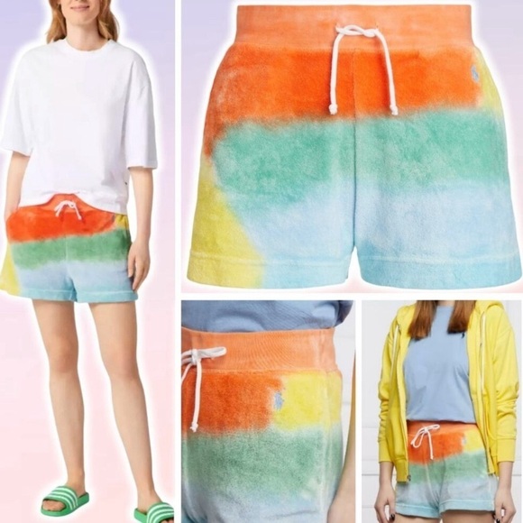 NWT POLO Ralph Lauren Tie-Dye Drawstring Terry Short small - Picture 1 of 5